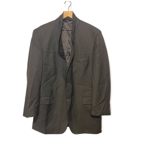 LIKE NEW Jos A Banks signature gold size 43 LG black blazer suit 100% wool - Picture 4 of 8